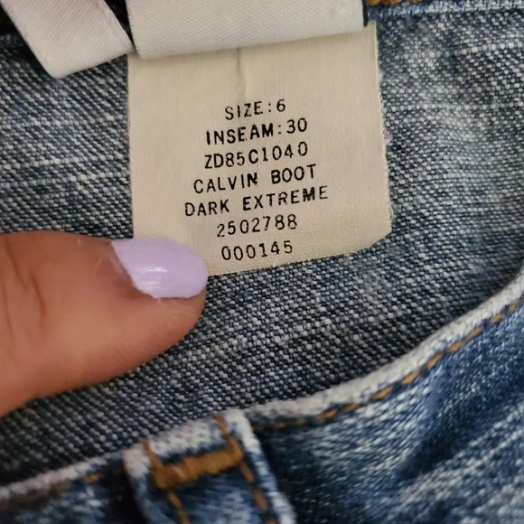 Calvin Klein Vintage Mom Jeans Boot Medium Wash High Waisted Rise Blue Baggy