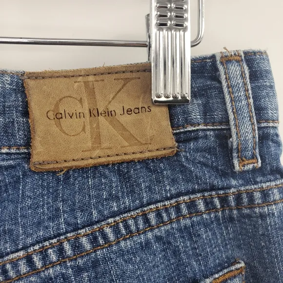 Calvin Klein Vintage Mom Jeans Boot Medium Wash High Waisted Rise Blue Baggy