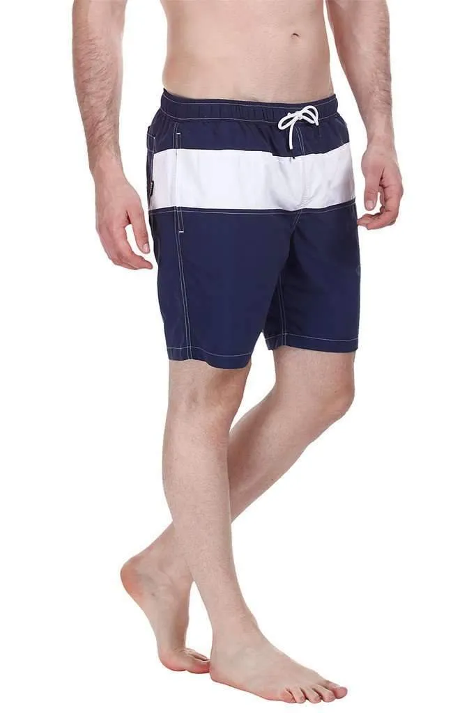 Contrast Color Block Quick Dry Nylon Swim Shorts