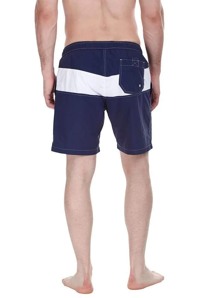 Contrast Color Block Quick Dry Nylon Swim Shorts