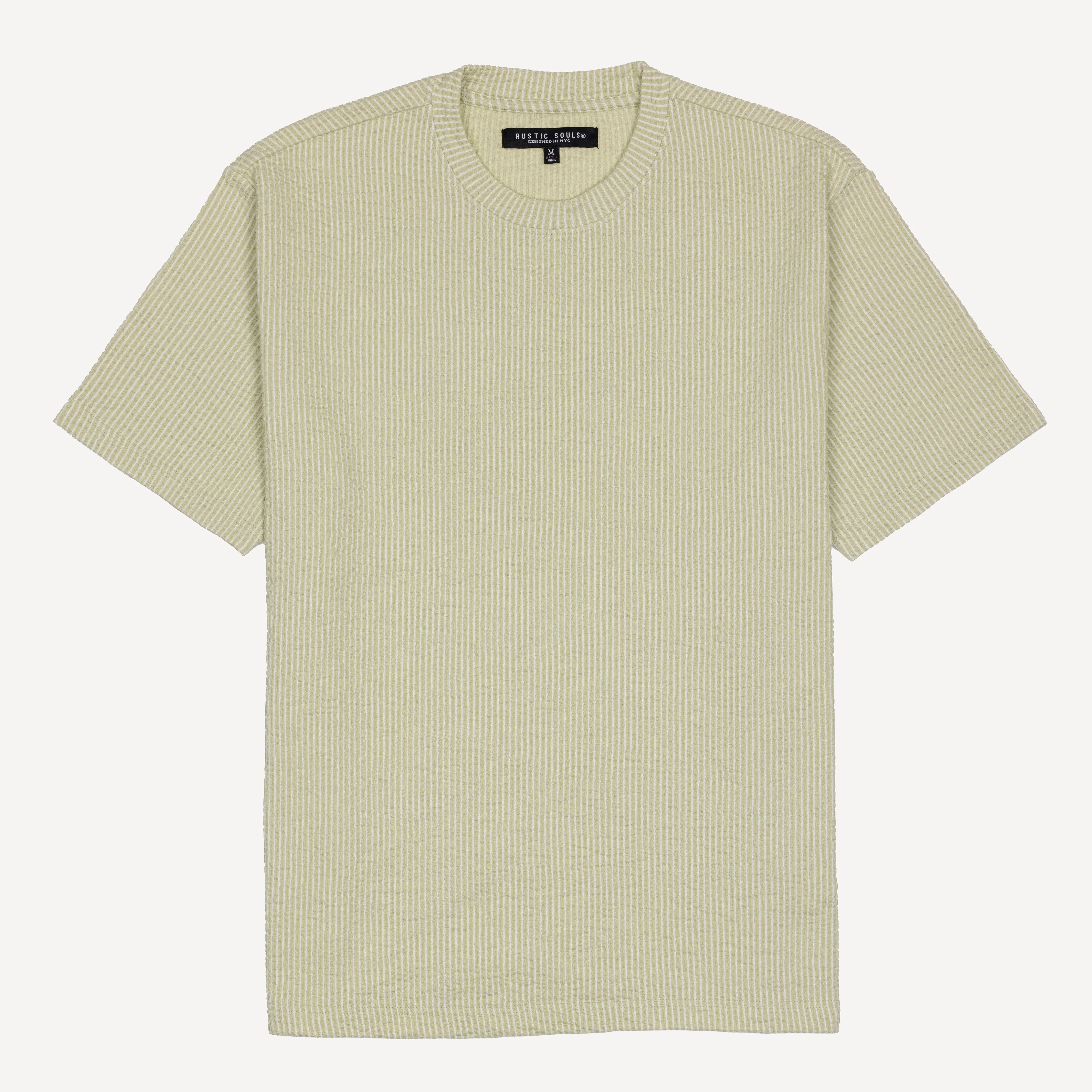 Cool Knit Seersucker Relaxed Tee - Lint / White Stripe