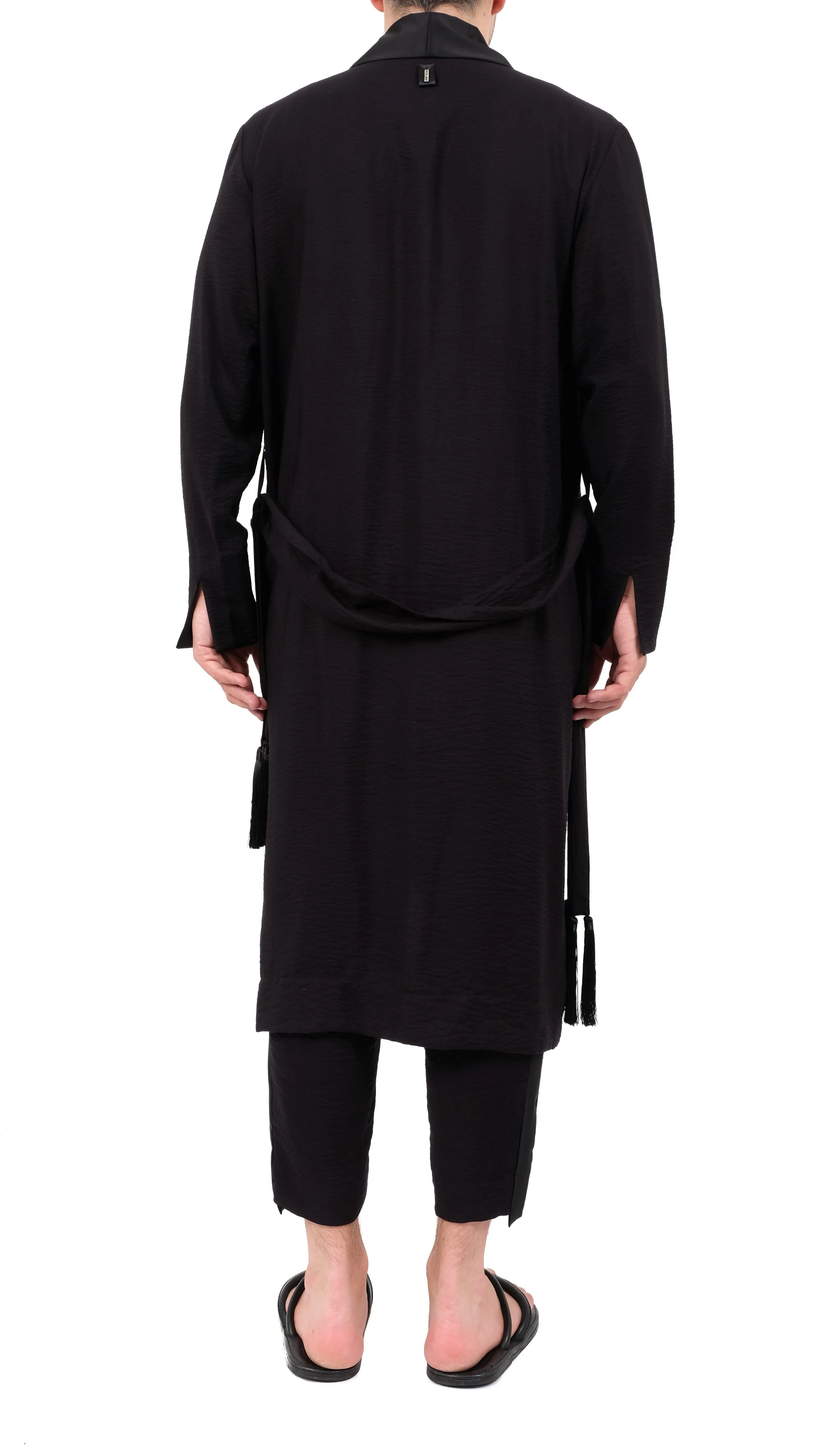 Creased Cotton Tuxedo Robe