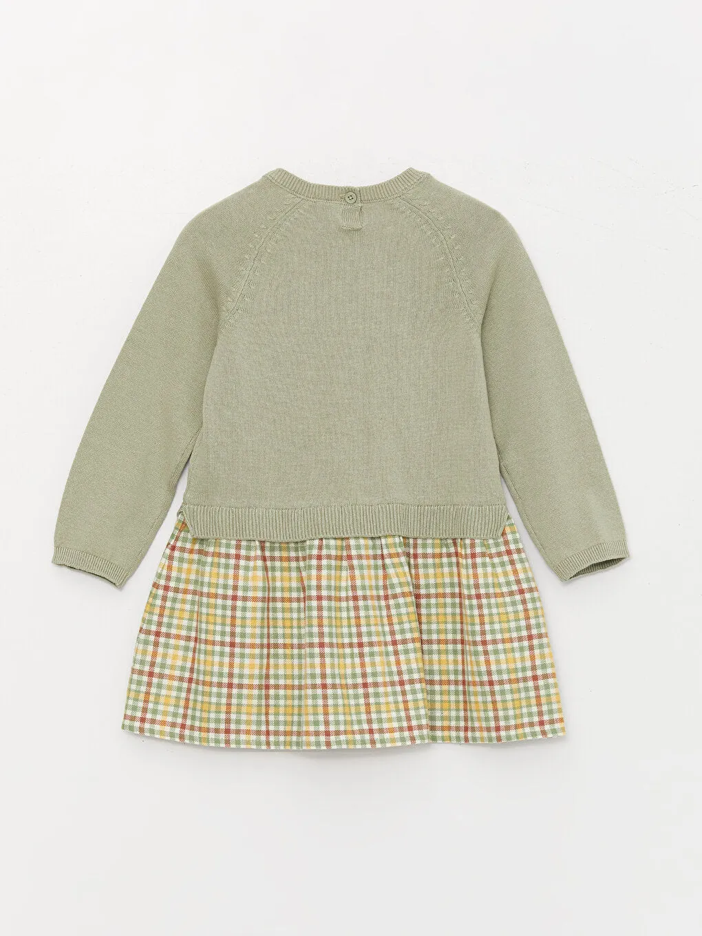Crew Neck Plaid Baby Girl Dress