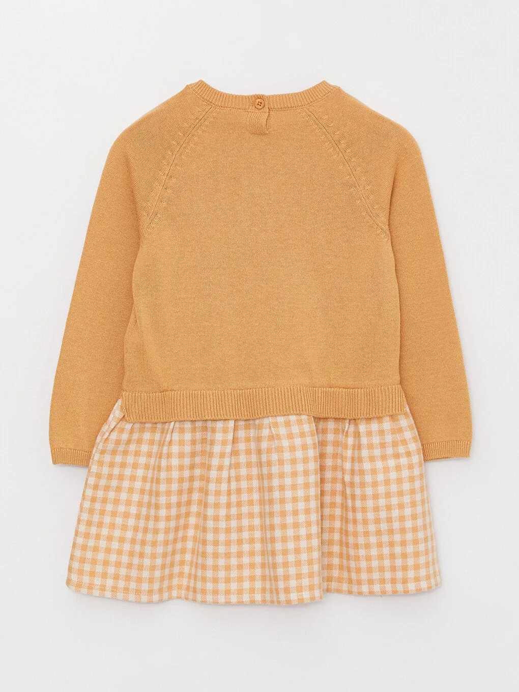 Crew Neck Plaid Baby Girl Dress