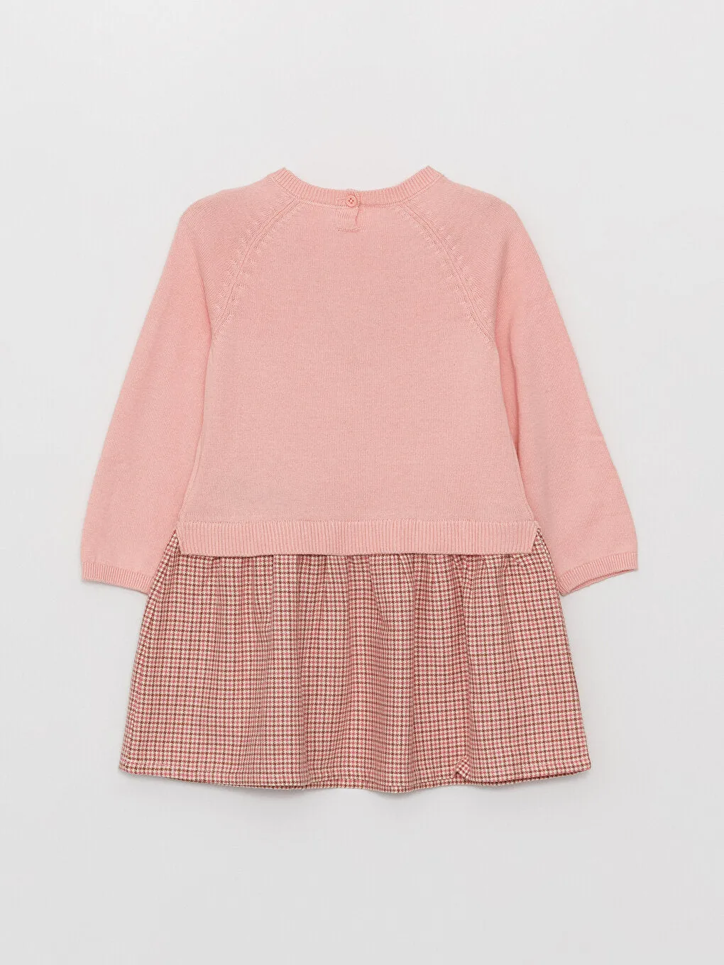 Crew Neck Plaid Baby Girl Dress