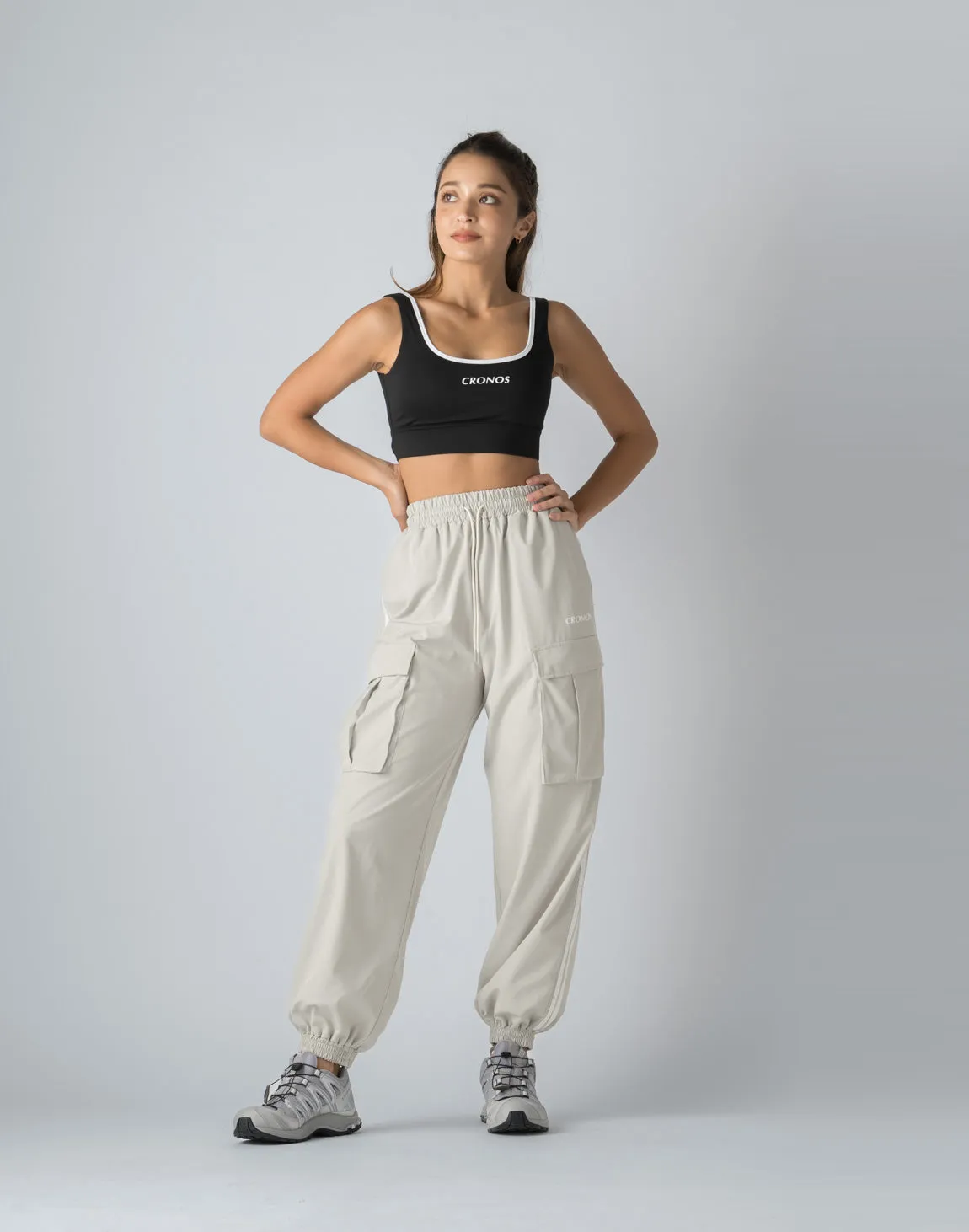 CRONOS WOMEN NYLON STRETCH CARGO【GRAY】