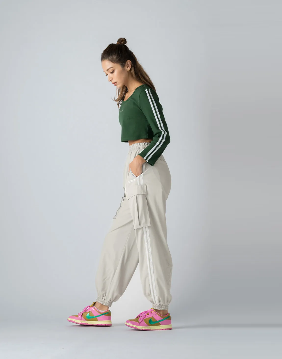 CRONOS WOMEN NYLON STRETCH CARGO【GRAY】