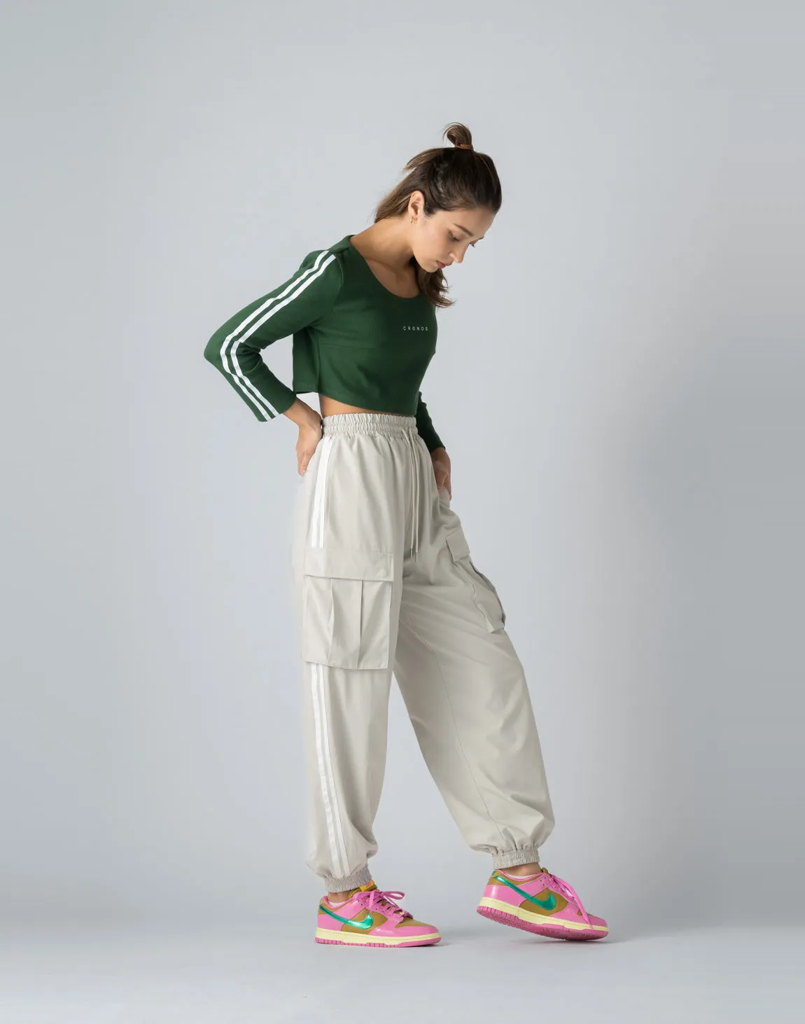 CRONOS WOMEN NYLON STRETCH CARGO【GRAY】
