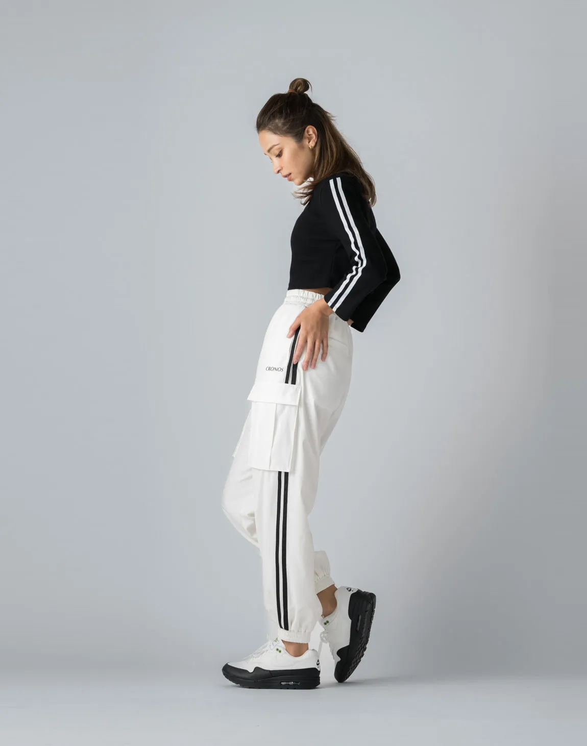 CRONOS WOMEN NYLON STRETCH CARGO【WHITE】