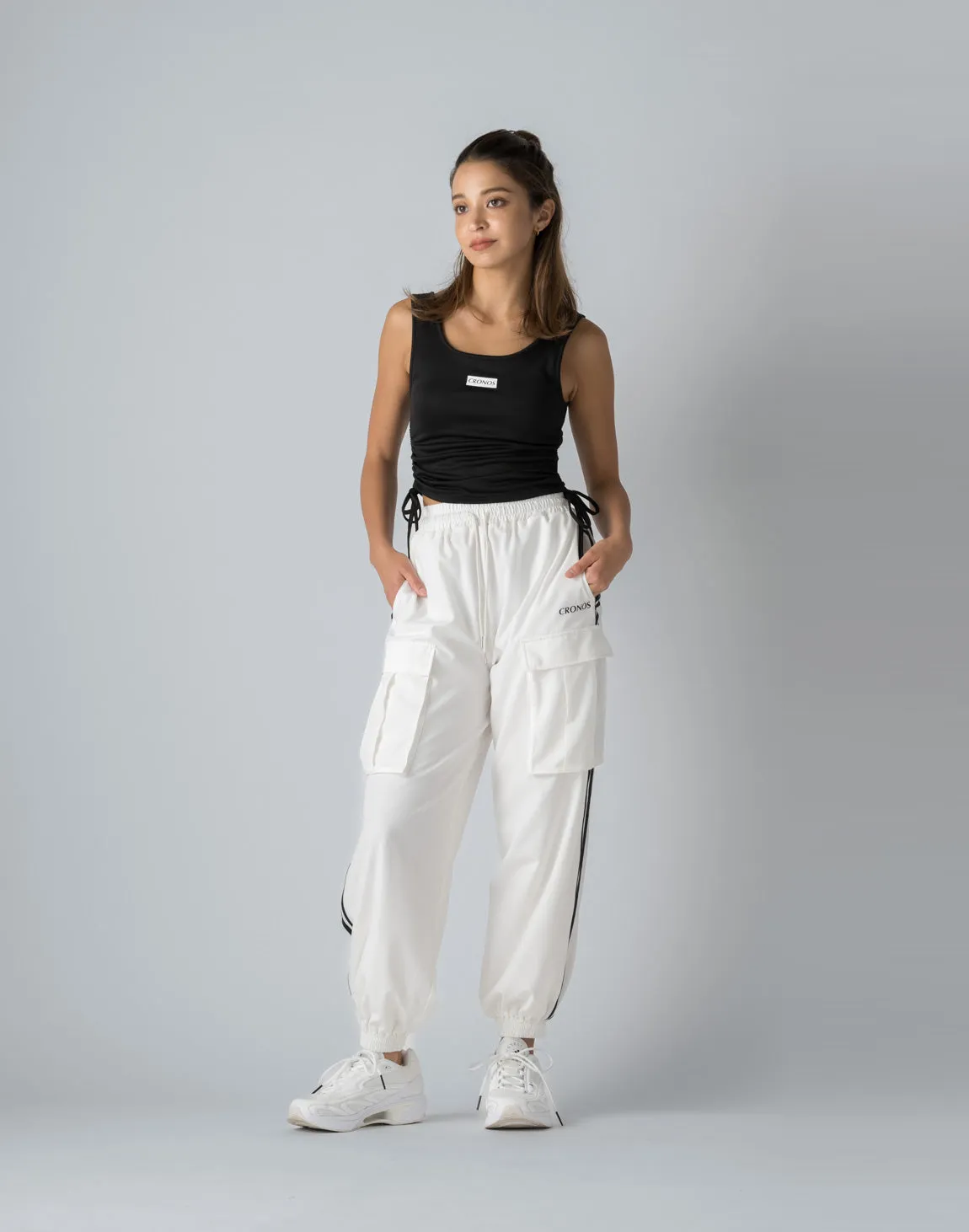 CRONOS WOMEN NYLON STRETCH CARGO【WHITE】