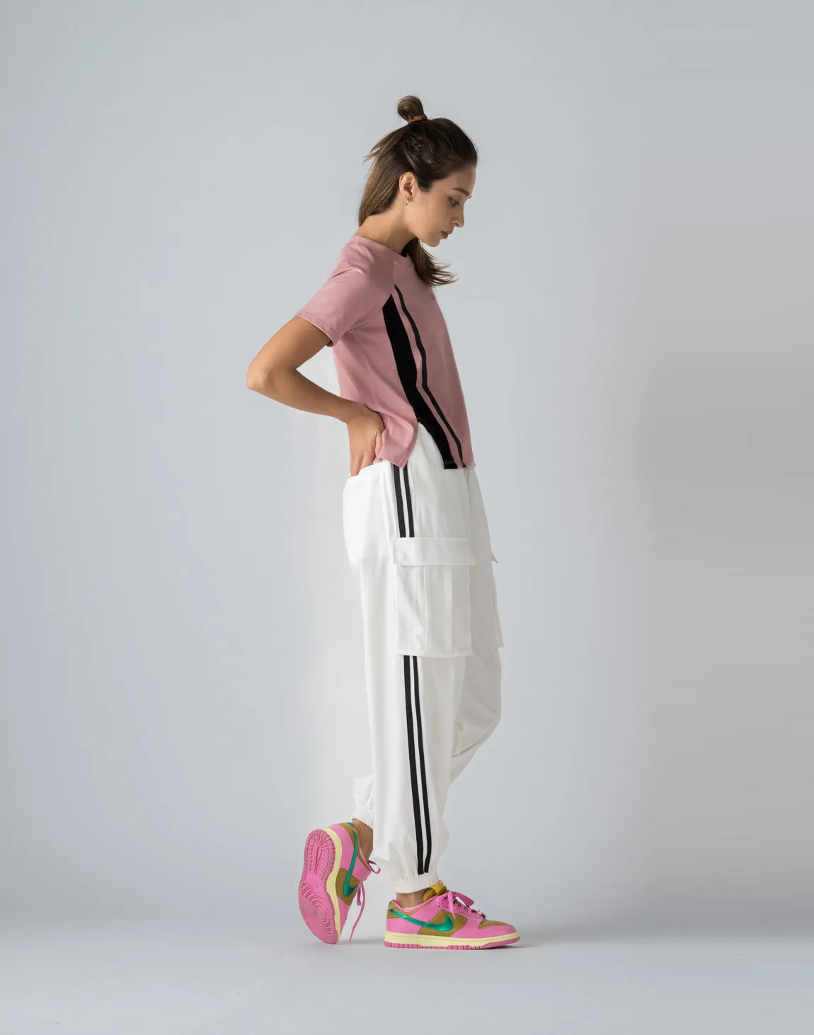 CRONOS WOMEN NYLON STRETCH CARGO【WHITE】