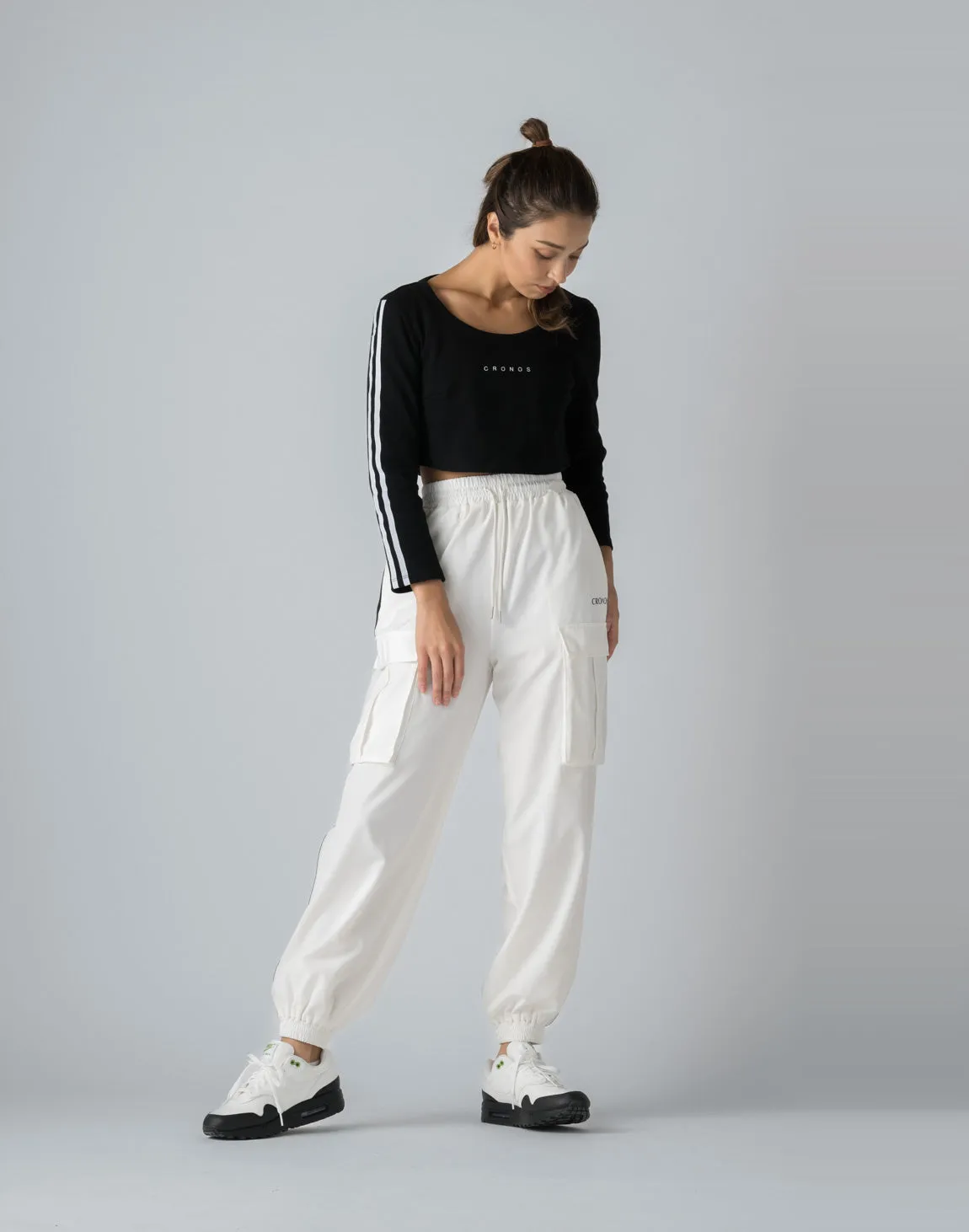 CRONOS WOMEN NYLON STRETCH CARGO【WHITE】