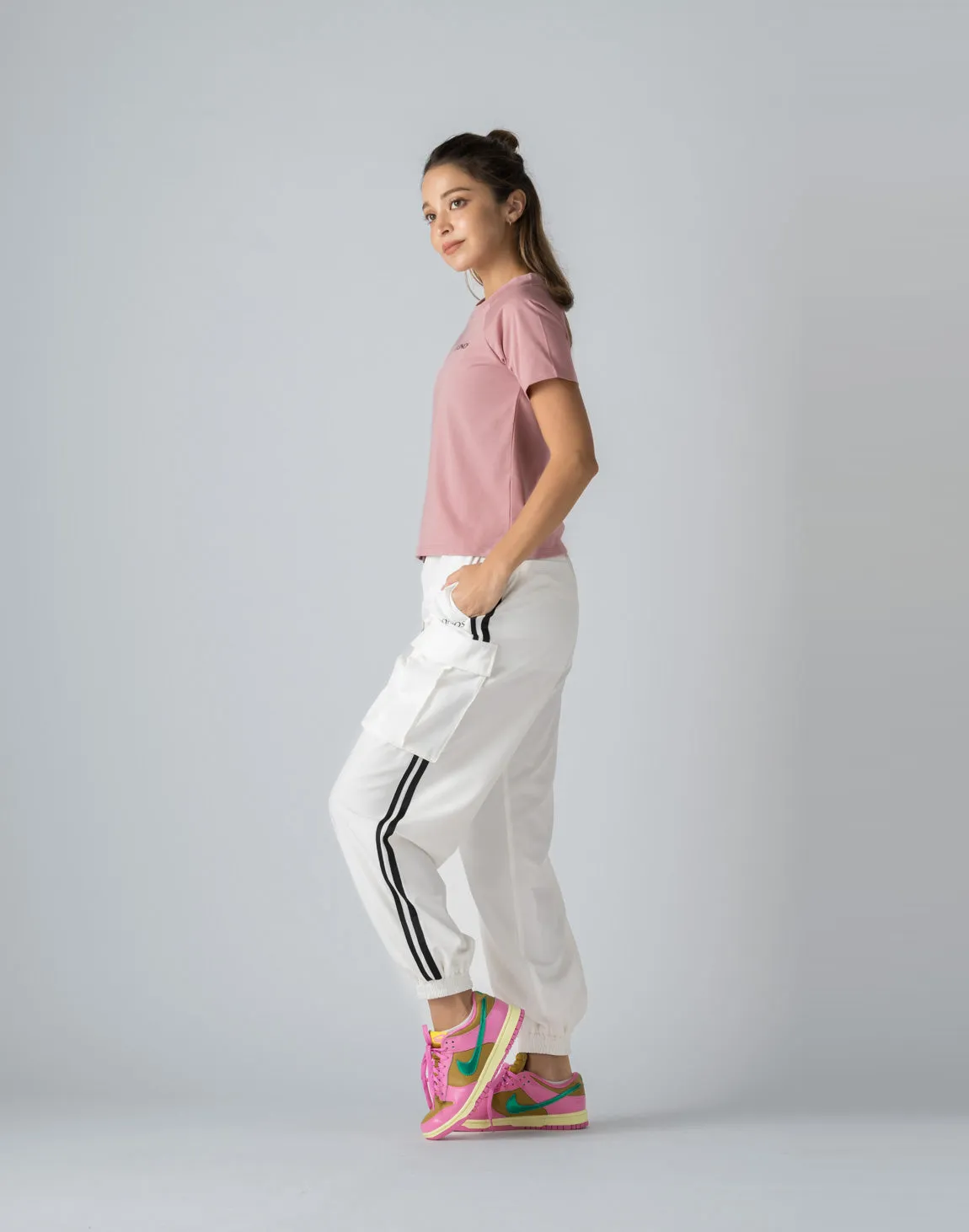 CRONOS WOMEN NYLON STRETCH CARGO【WHITE】