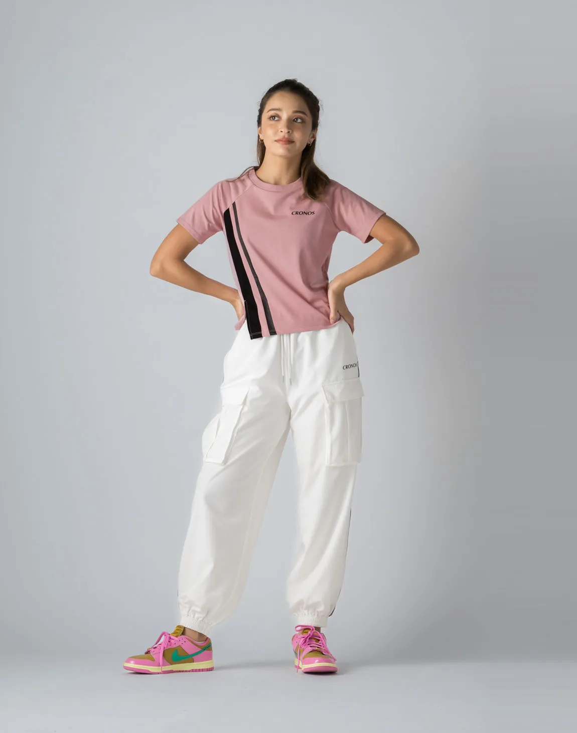 CRONOS WOMEN NYLON STRETCH CARGO【WHITE】