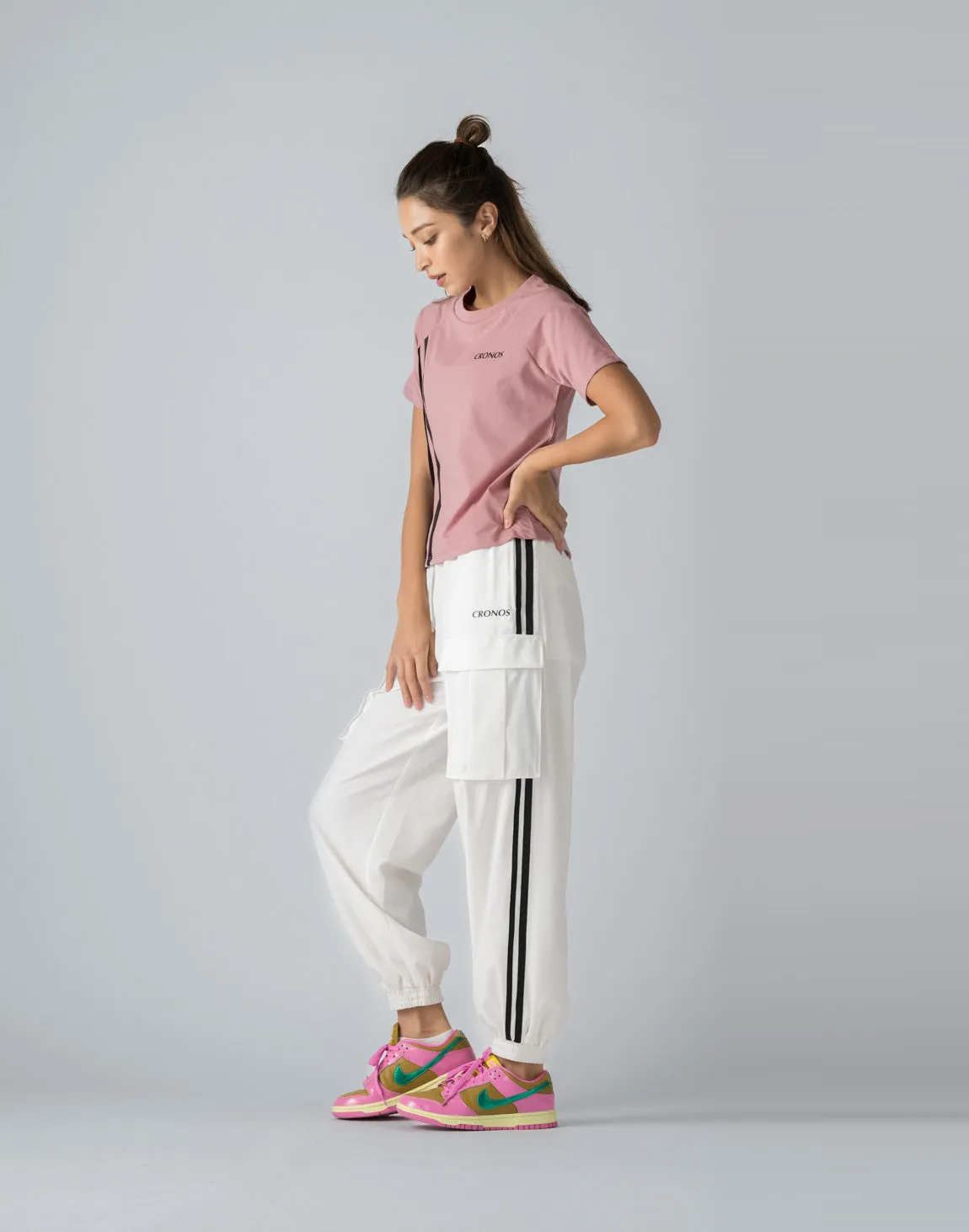 CRONOS WOMEN NYLON STRETCH CARGO【WHITE】
