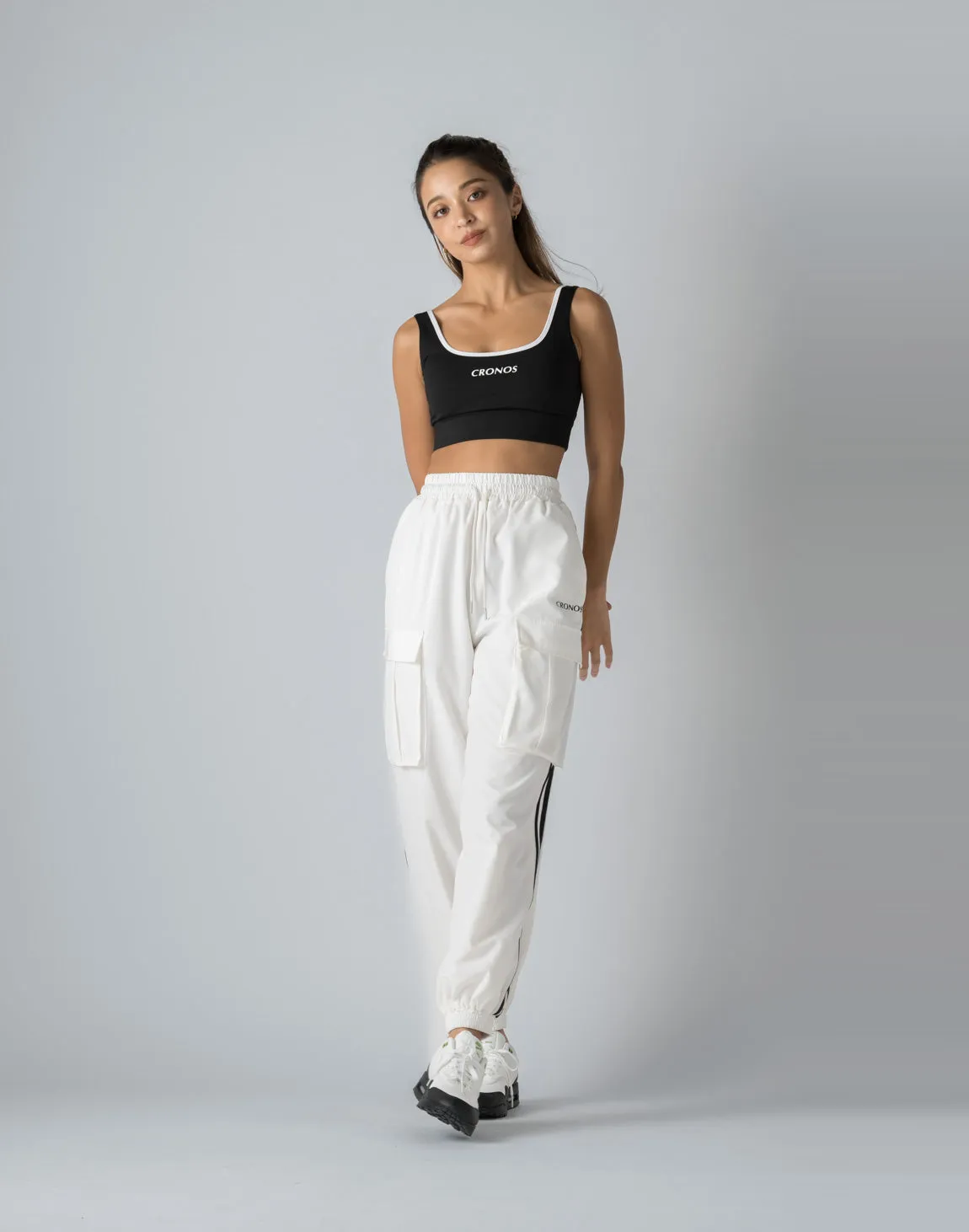 CRONOS WOMEN NYLON STRETCH CARGO【WHITE】