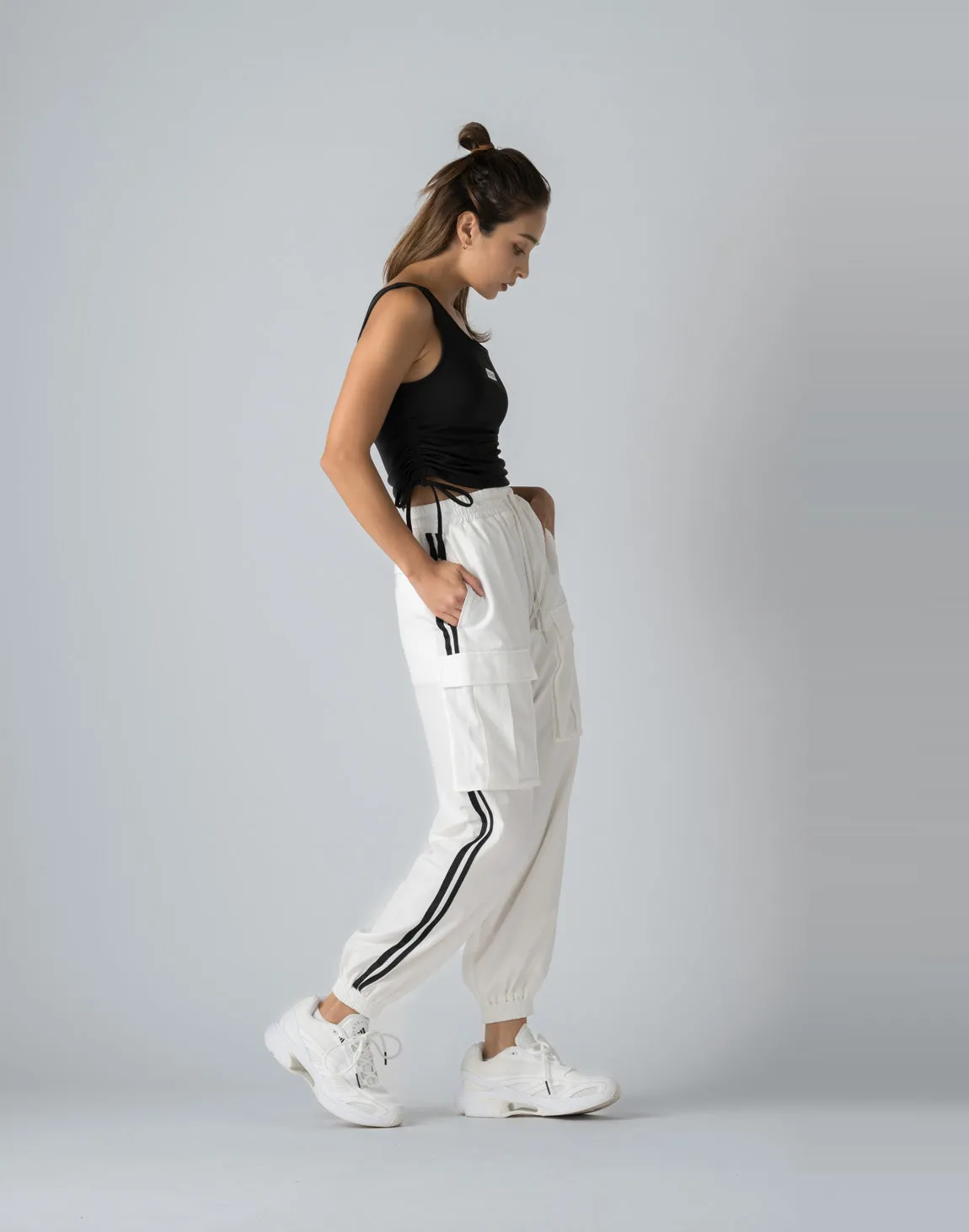 CRONOS WOMEN NYLON STRETCH CARGO【WHITE】