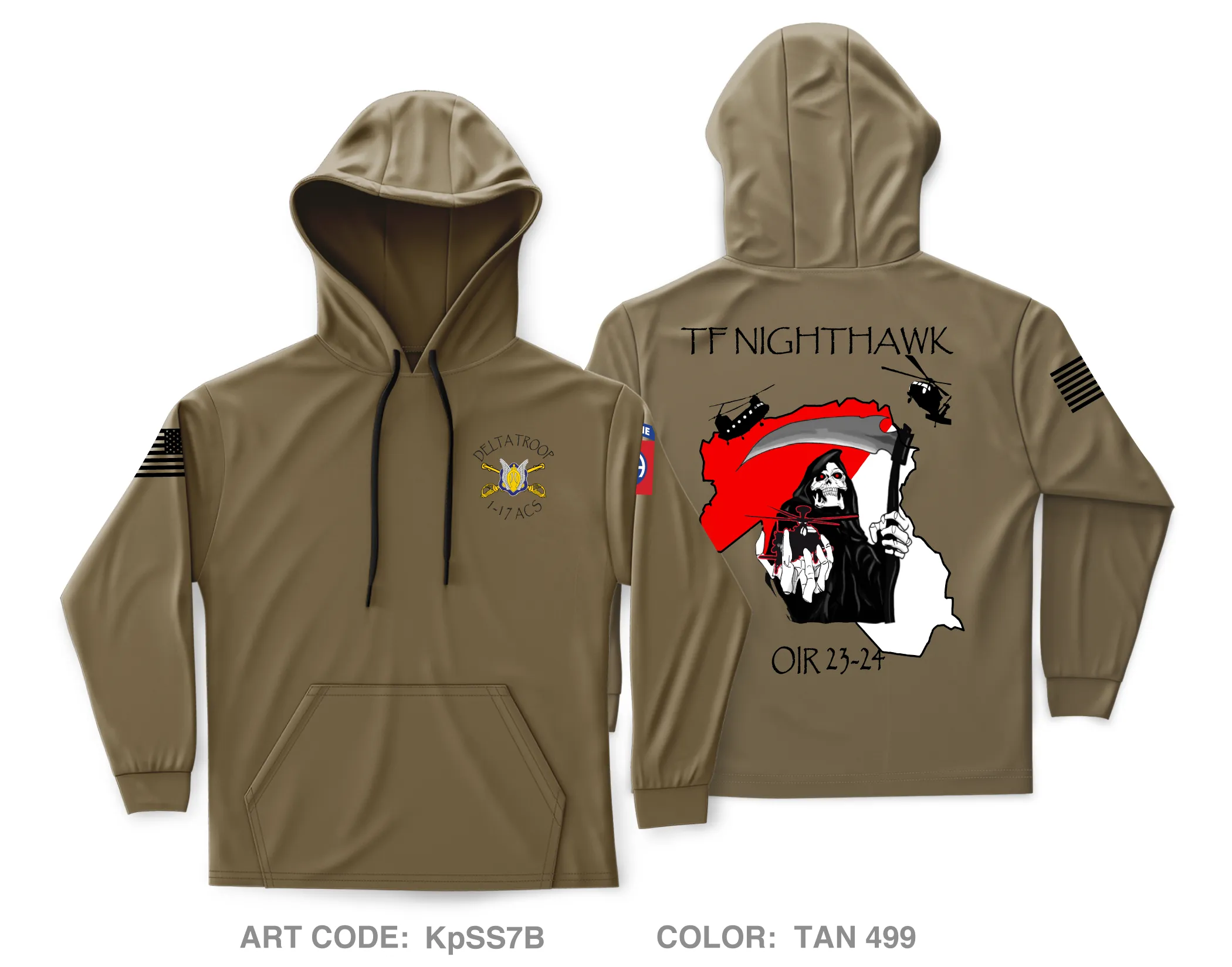 Delta Troop, 1-17 ACS, 82nd CAB Core Men's Hooded Performance Sweatshirt - KpSS7B