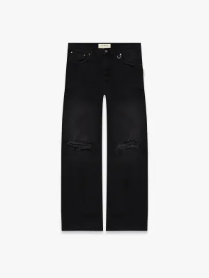 DESTROYED TROU DENIM - WASHED BLACK