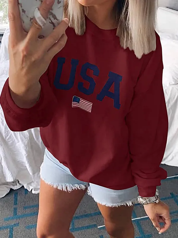Digital Print Oversized Long Sleeve Sweatshirts