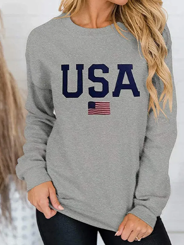 Digital Print Oversized Long Sleeve Sweatshirts
