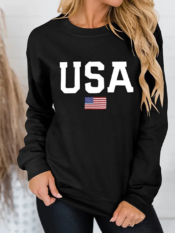 Digital Print Oversized Long Sleeve Sweatshirts