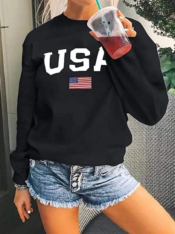Digital Print Oversized Long Sleeve Sweatshirts