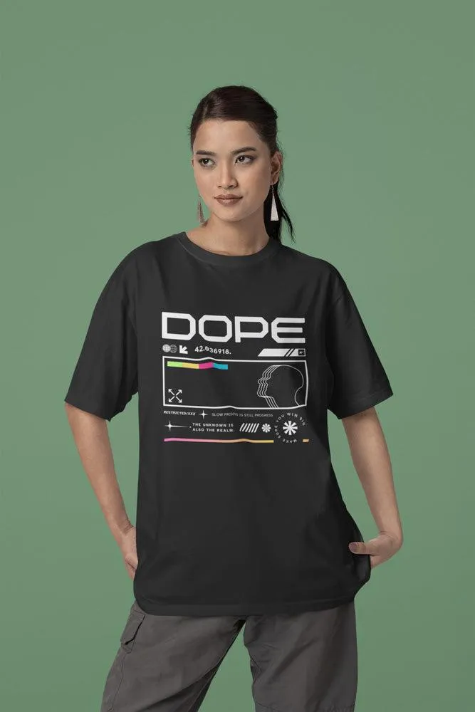Dope - Unisex Oversized Cotton Graphic Printed T-Shirt