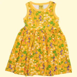 DUNS Wild Flower Orange- Sleeveless Gather Twirly Dress
