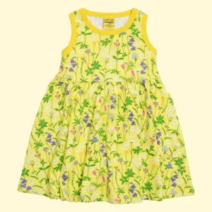 DUNS Wild Flower Yelllow- Sleeveless Gather Twirly Dress