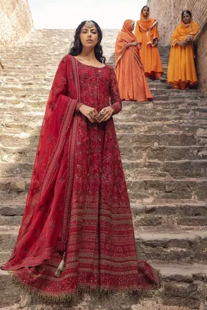 Eid Special Red Dress Design in Organza Frock #PN485