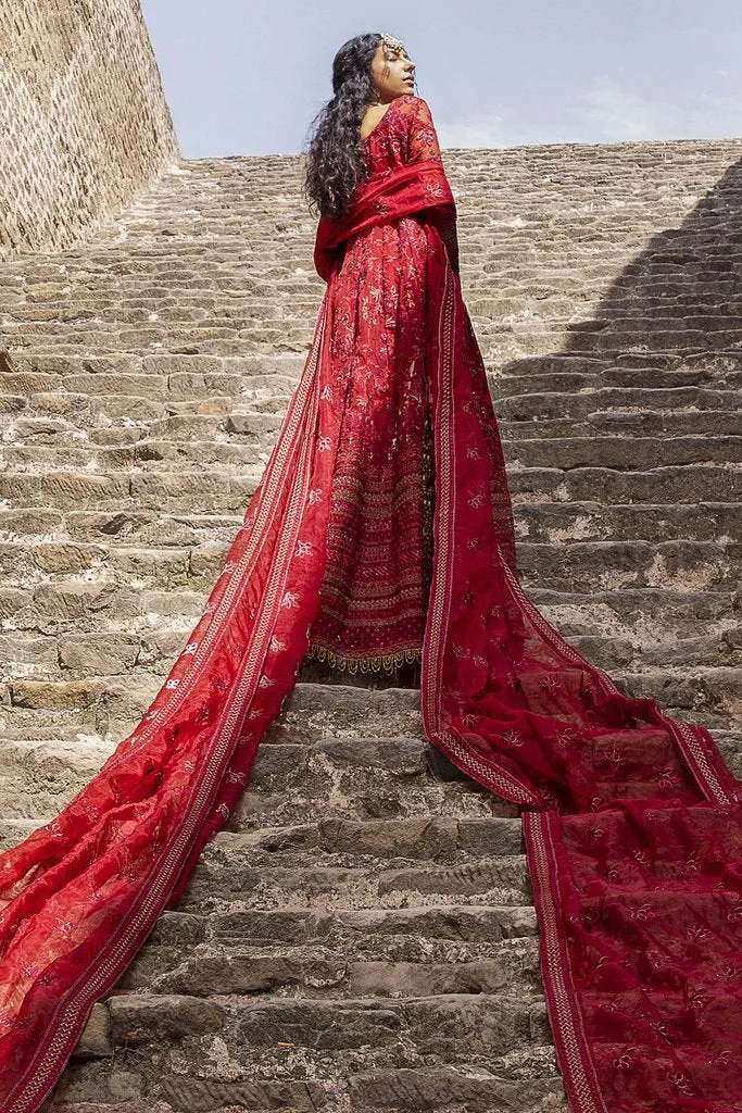 Eid Special Red Dress Design in Organza Frock #PN485