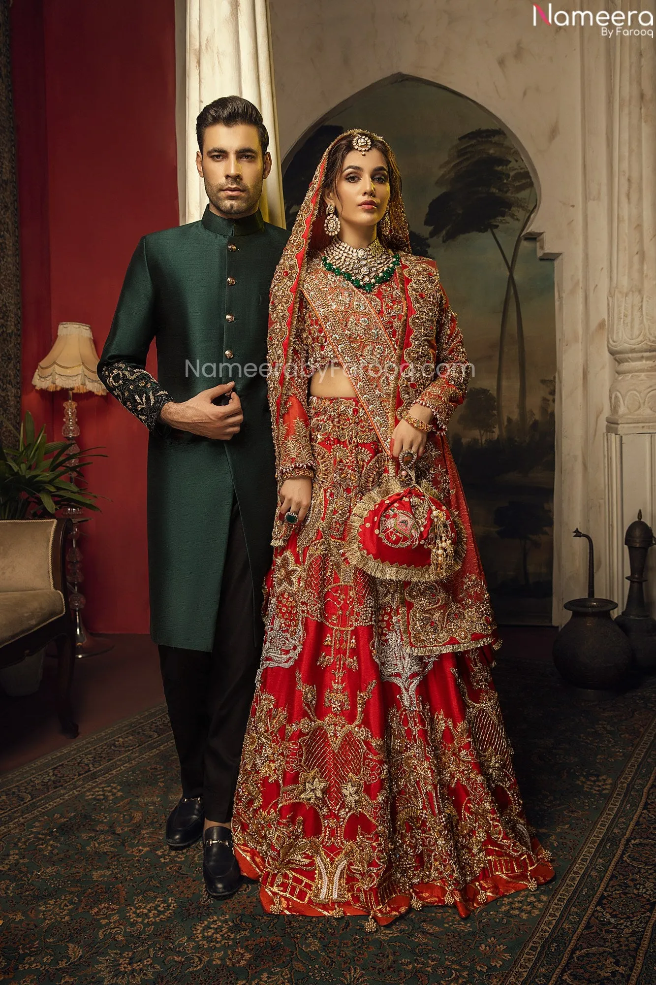 Embellished Pakistani Black Sherwani for Groom #GN28