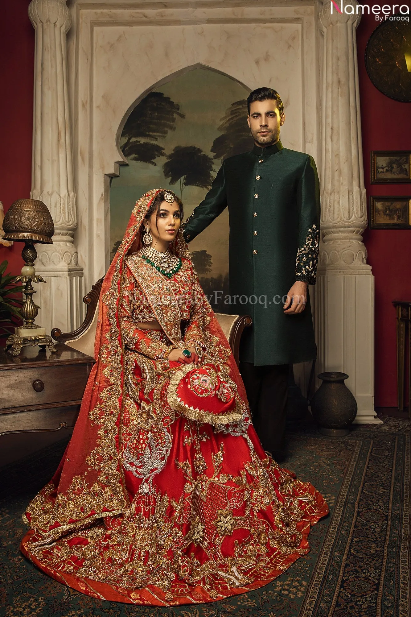 Embellished Pakistani Black Sherwani for Groom #GN28