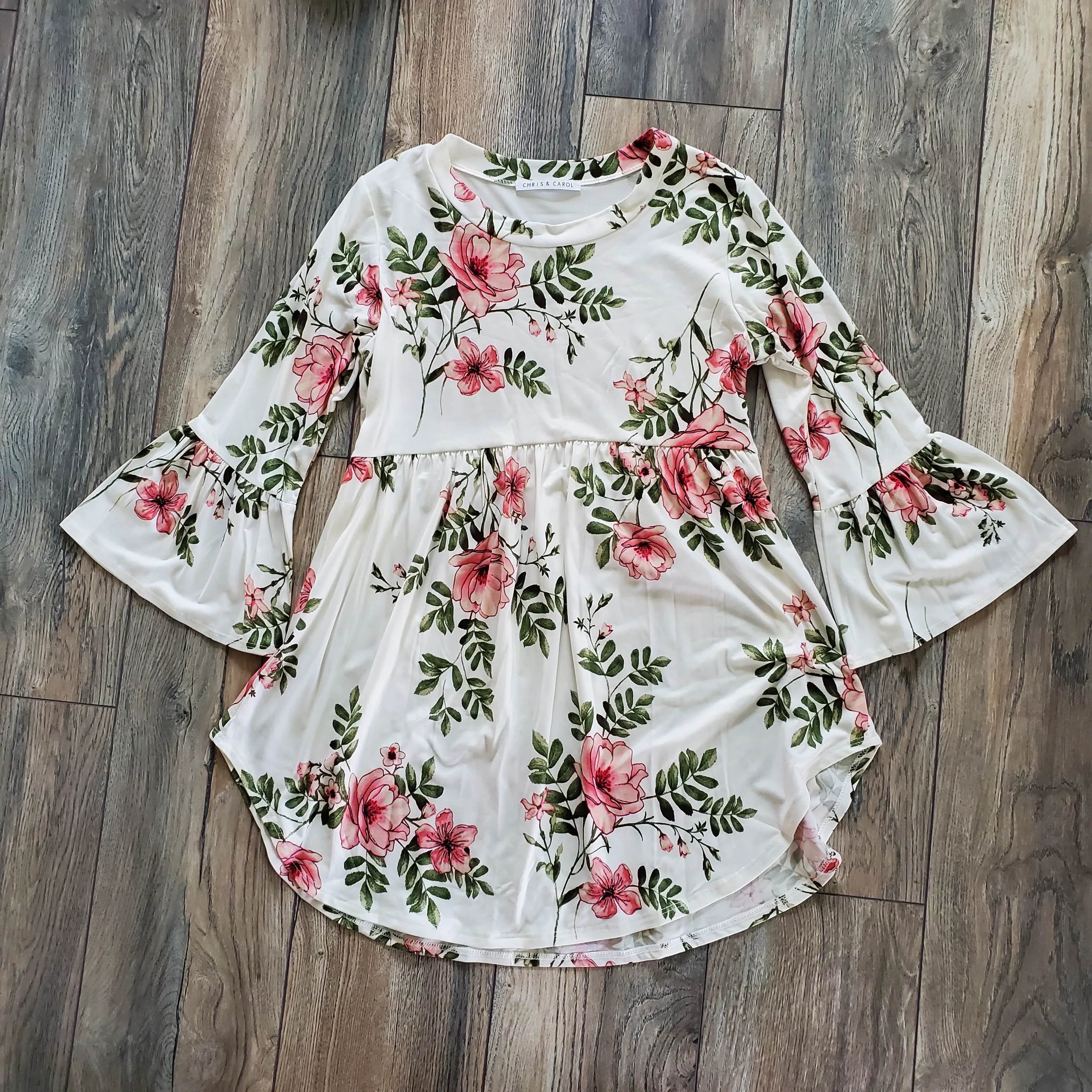 Floral Knit Babydoll Top