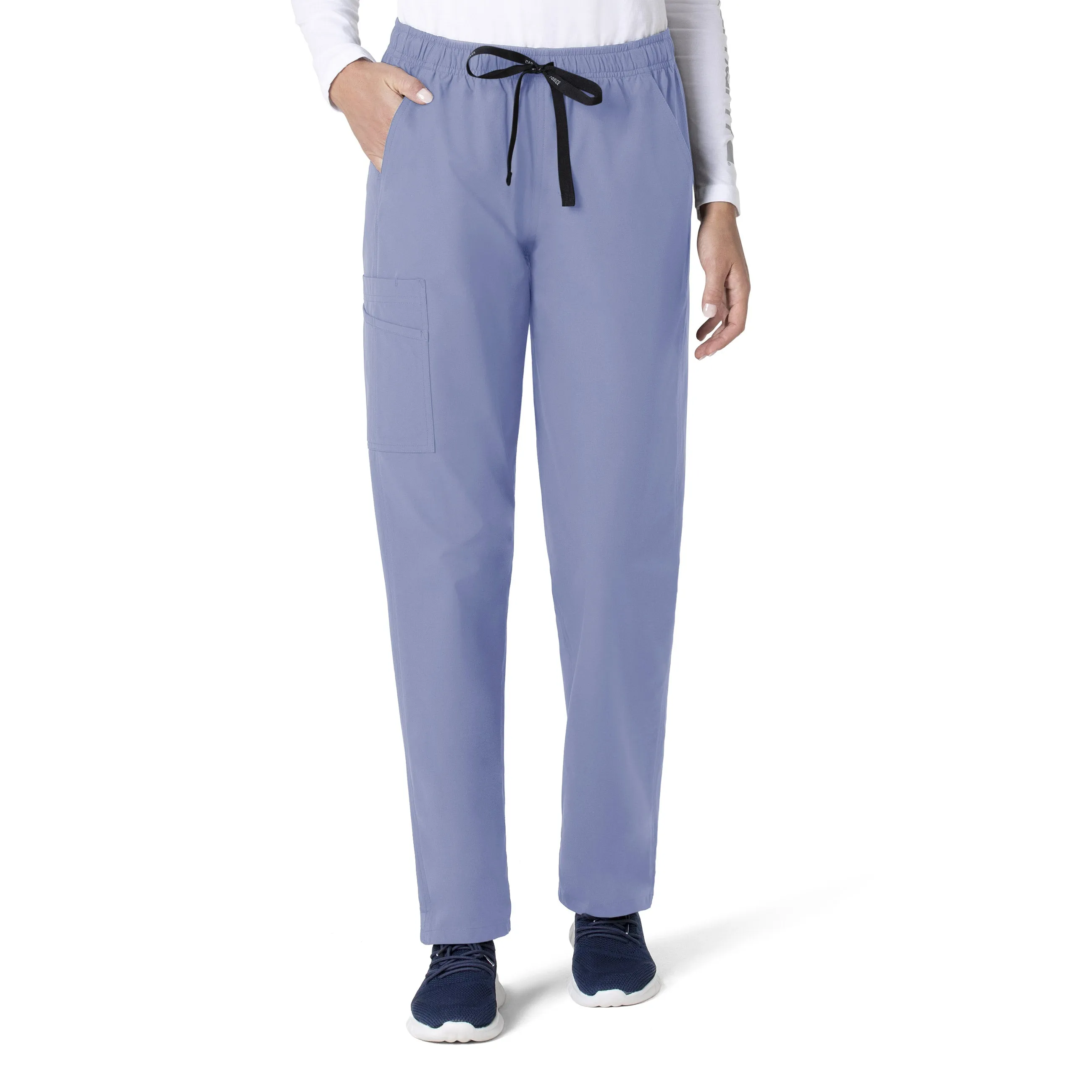 Force Essentials C55013 Unisex Elastic Waist Cargo Scrub Pants Ceil Blue