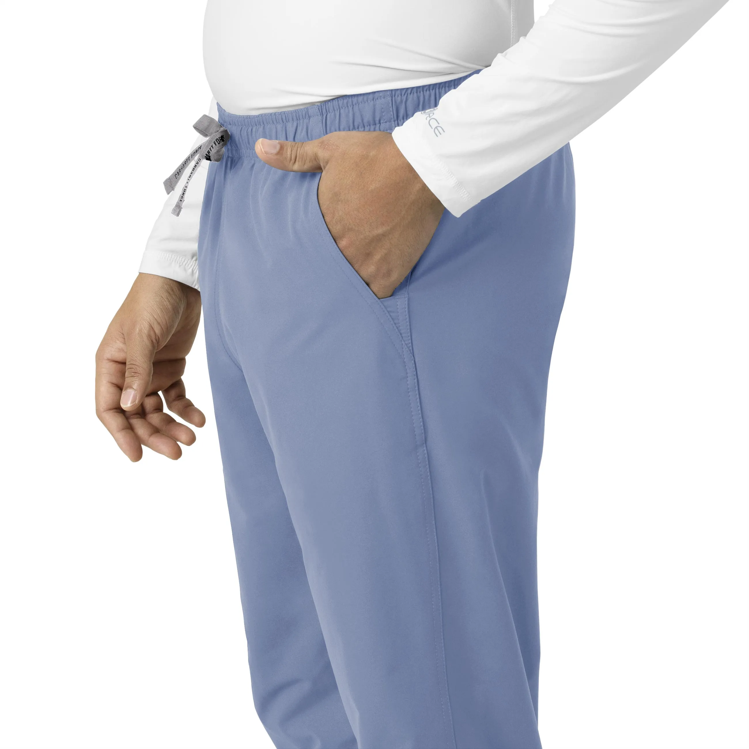 Force Essentials C55013 Unisex Elastic Waist Cargo Scrub Pants Ceil Blue