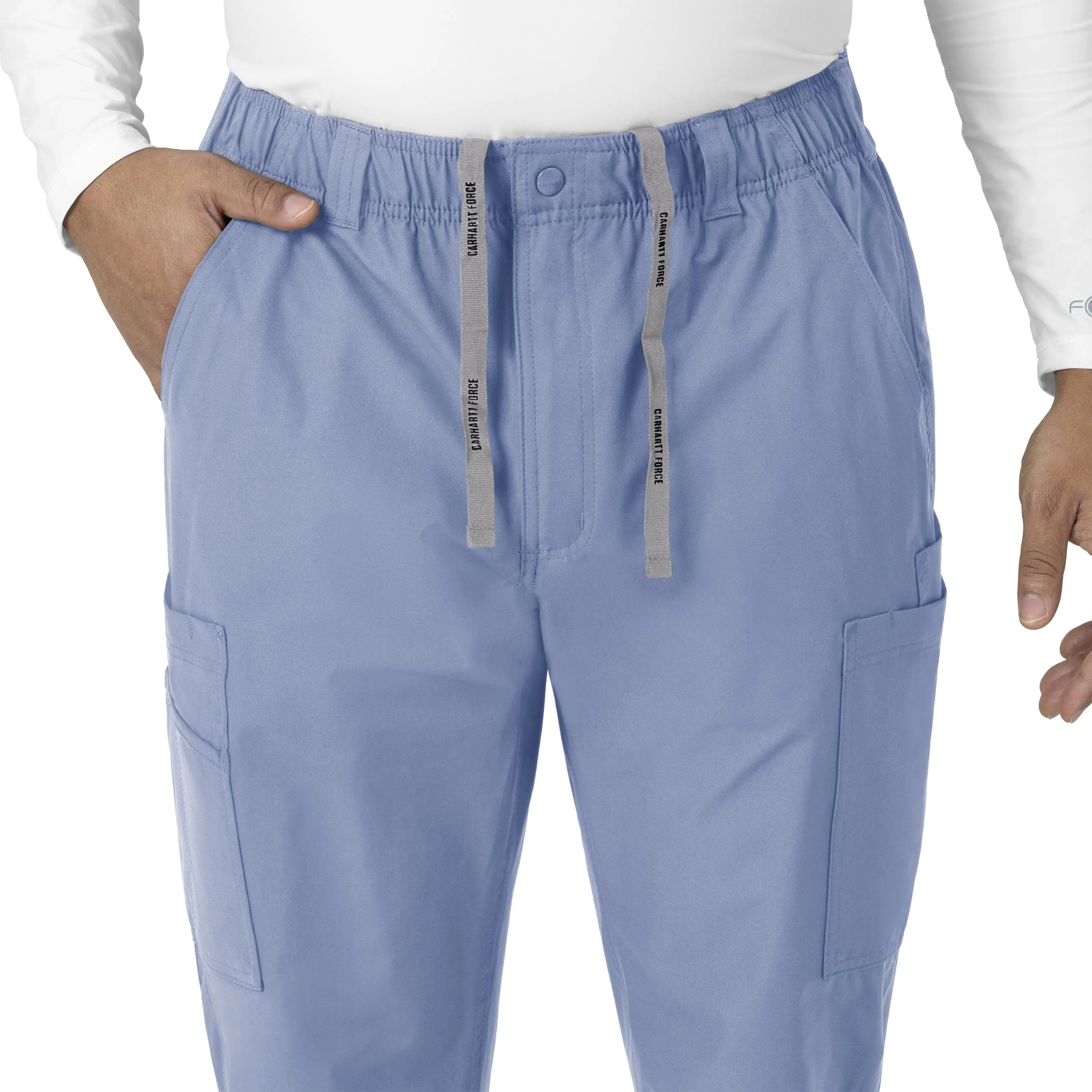 Force Essentials C56113 Men's Straight Leg Cargo Scrub Pants Ceil Blue