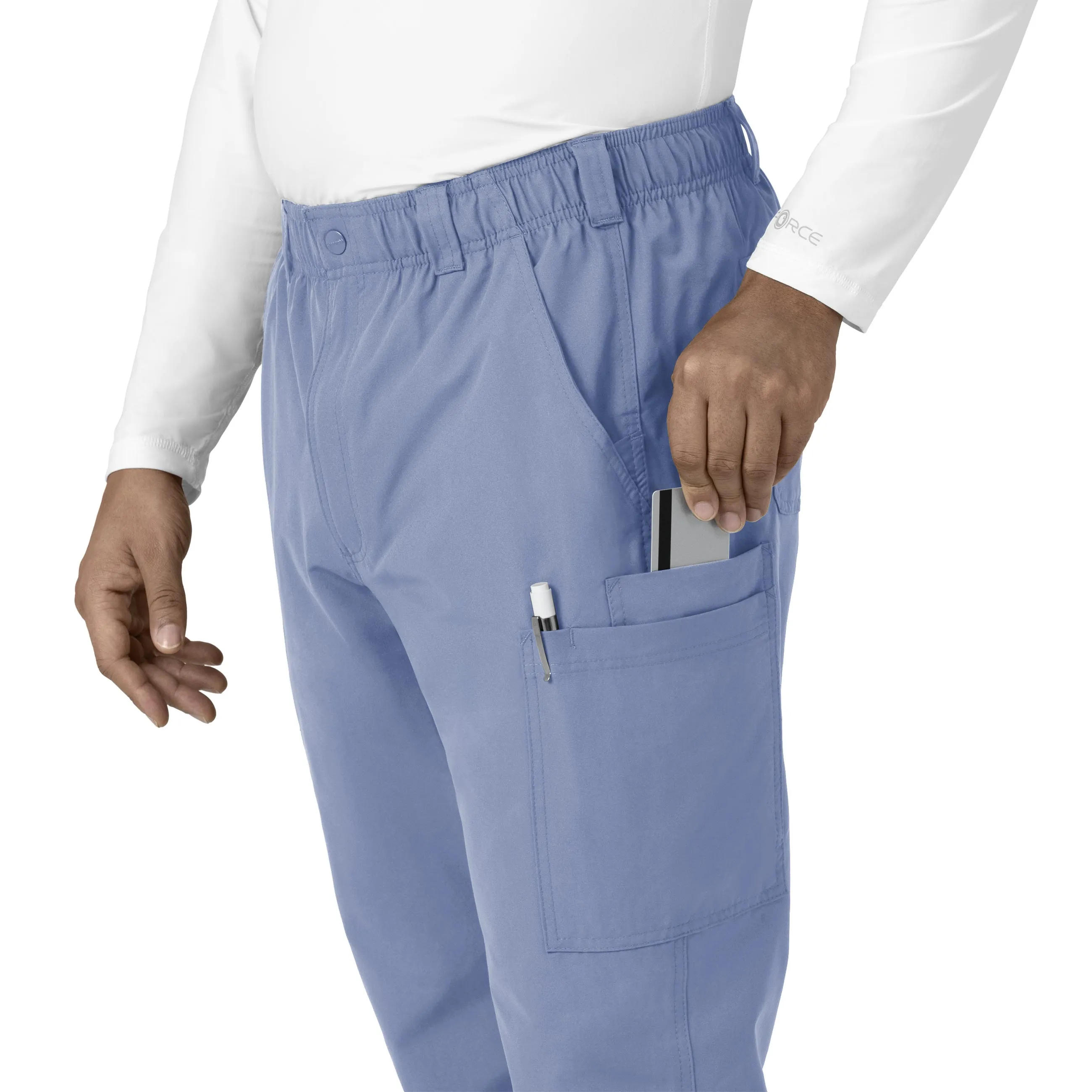 Force Essentials C56113 Men's Straight Leg Cargo Scrub Pants Ceil Blue
