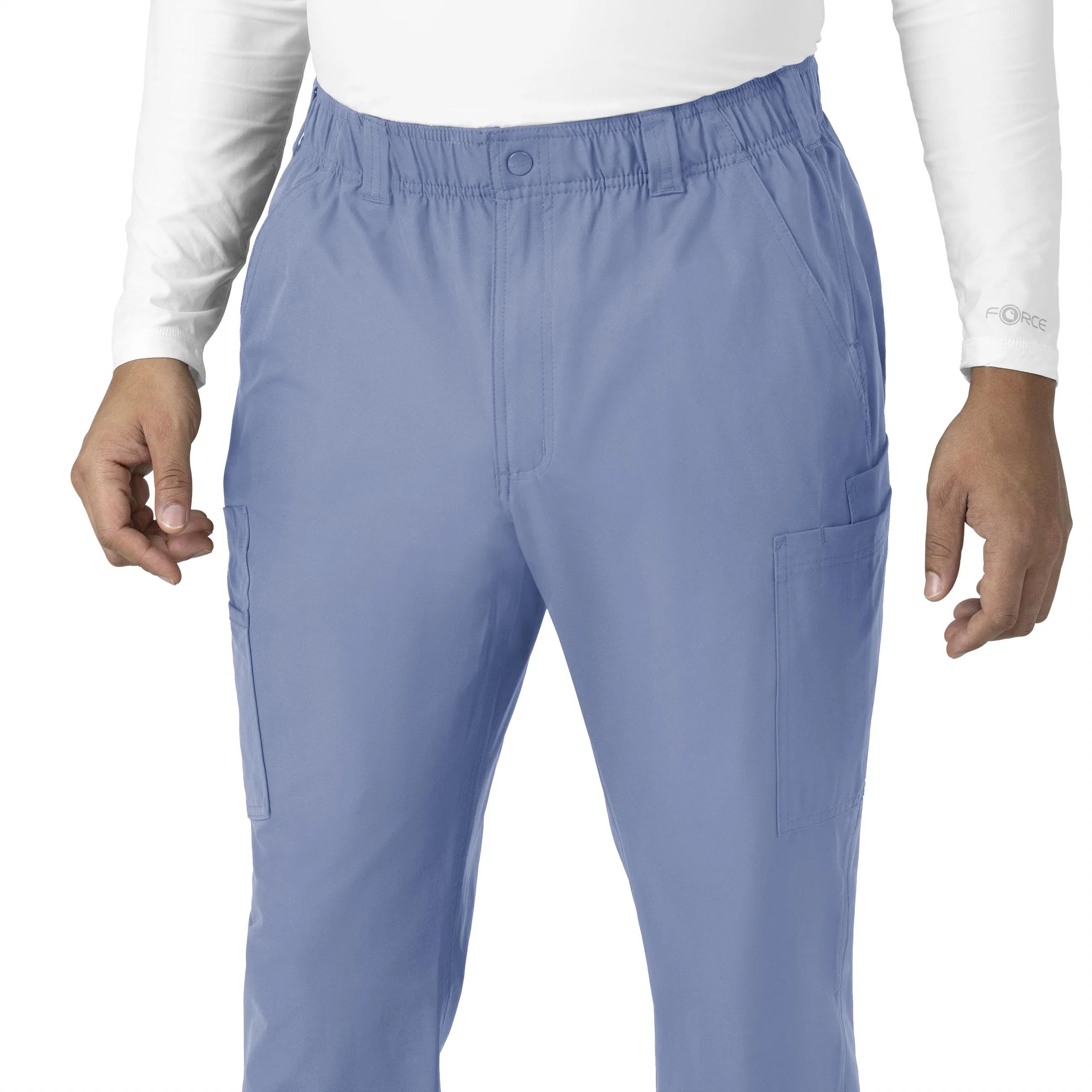Force Essentials C56113 Men's Straight Leg Cargo Scrub Pants Ceil Blue