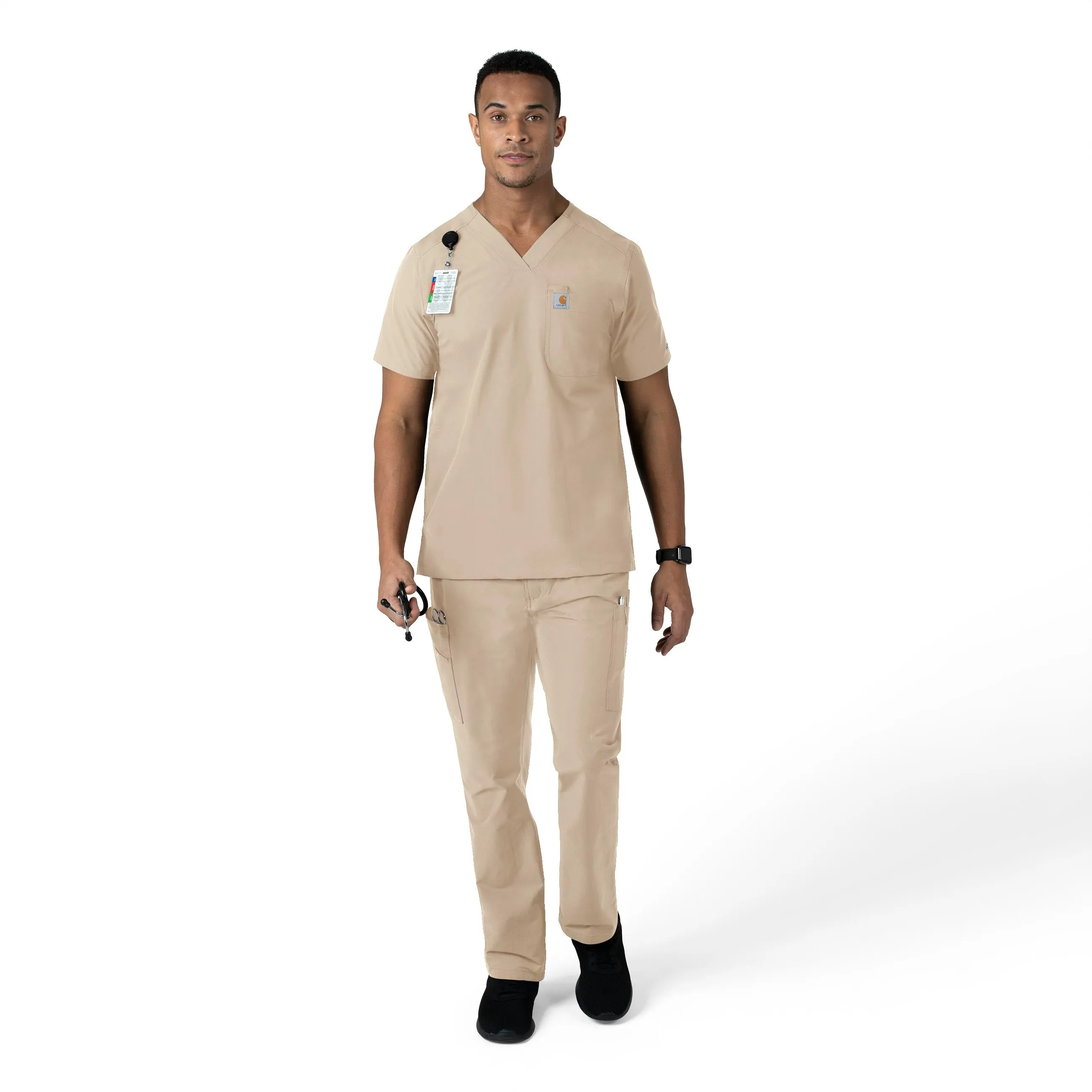 Force Essentials C56113 Men's Straight Leg Cargo Scrub Pants Khaki