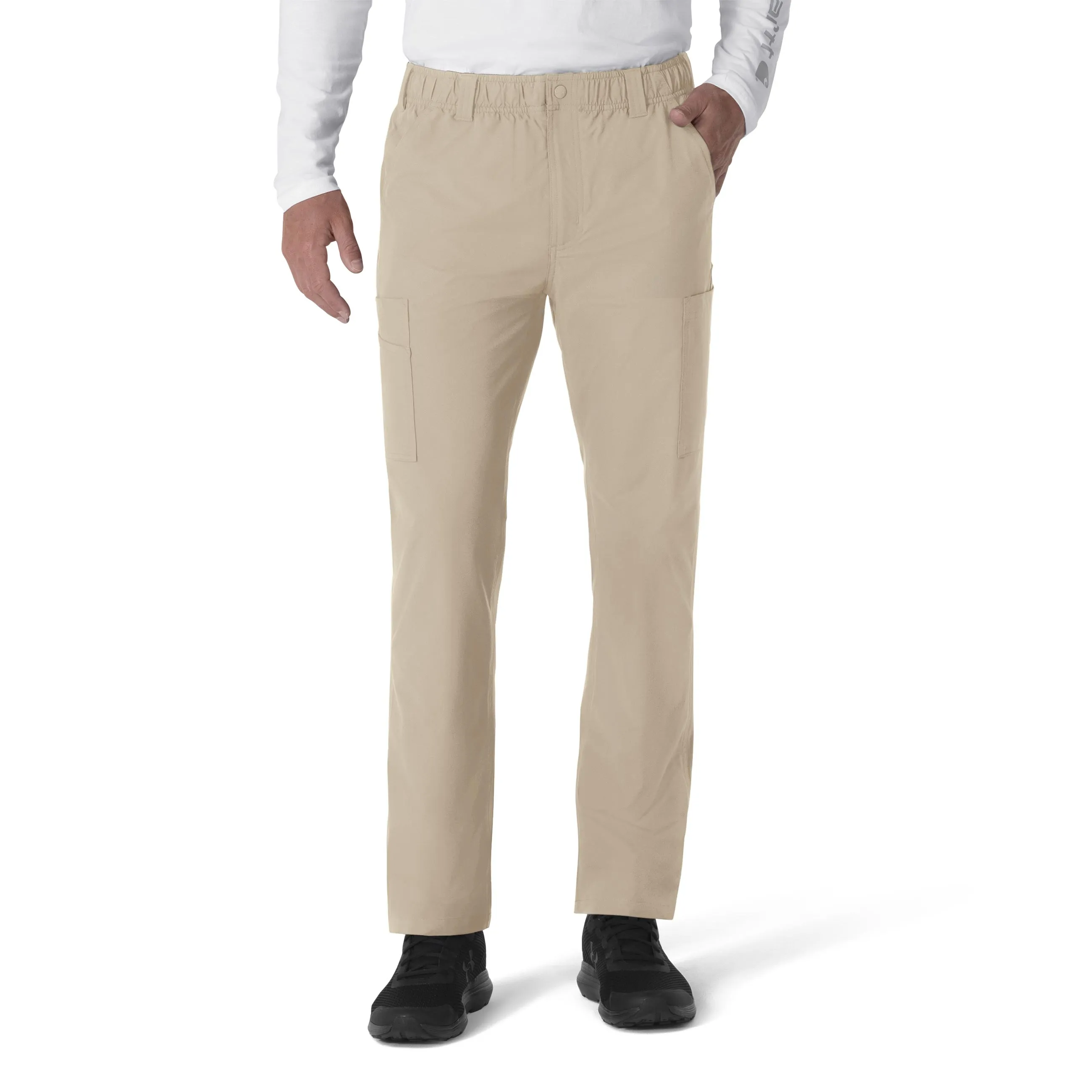 Force Essentials C56113 Men's Straight Leg Cargo Scrub Pants Khaki