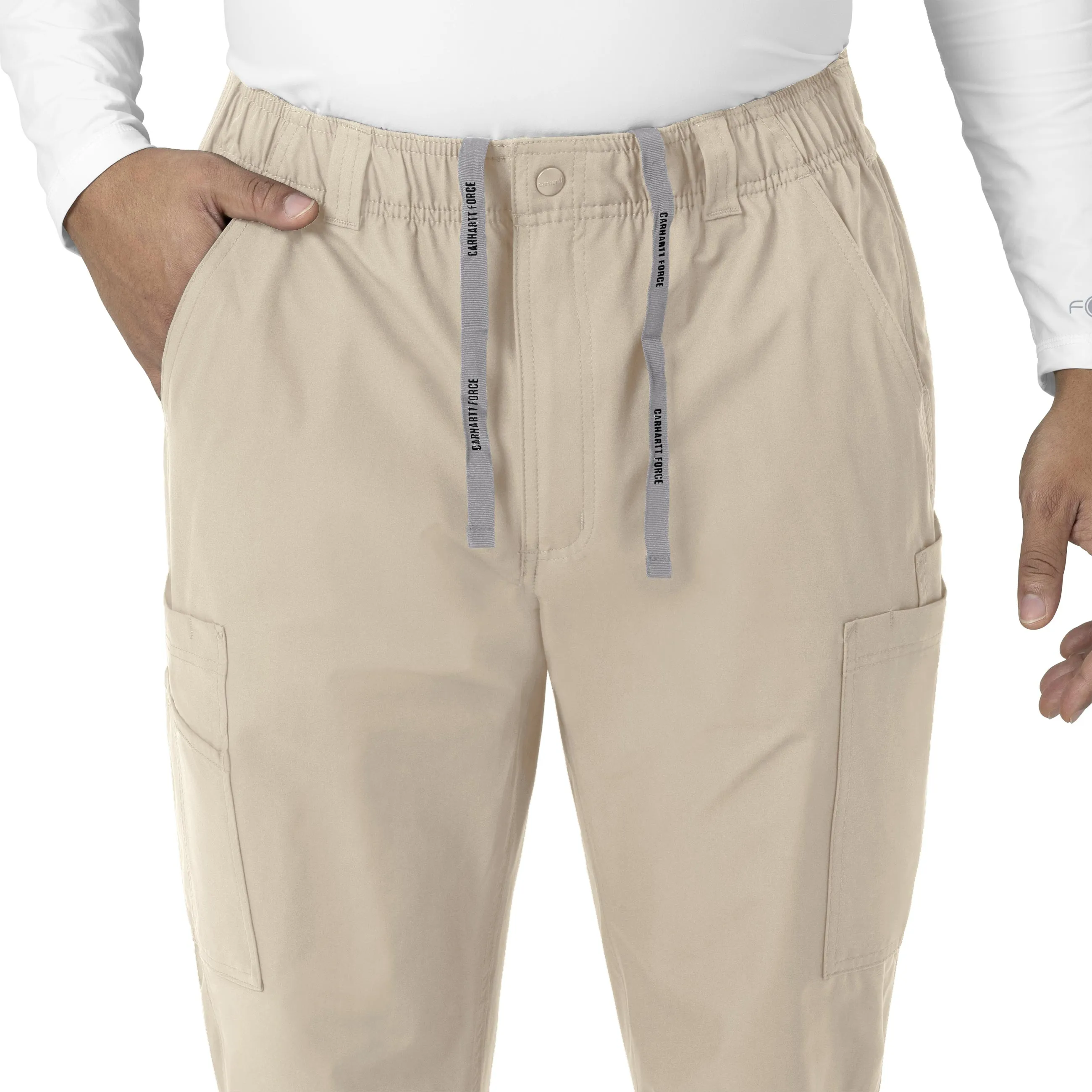 Force Essentials C56113 Men's Straight Leg Cargo Scrub Pants Khaki