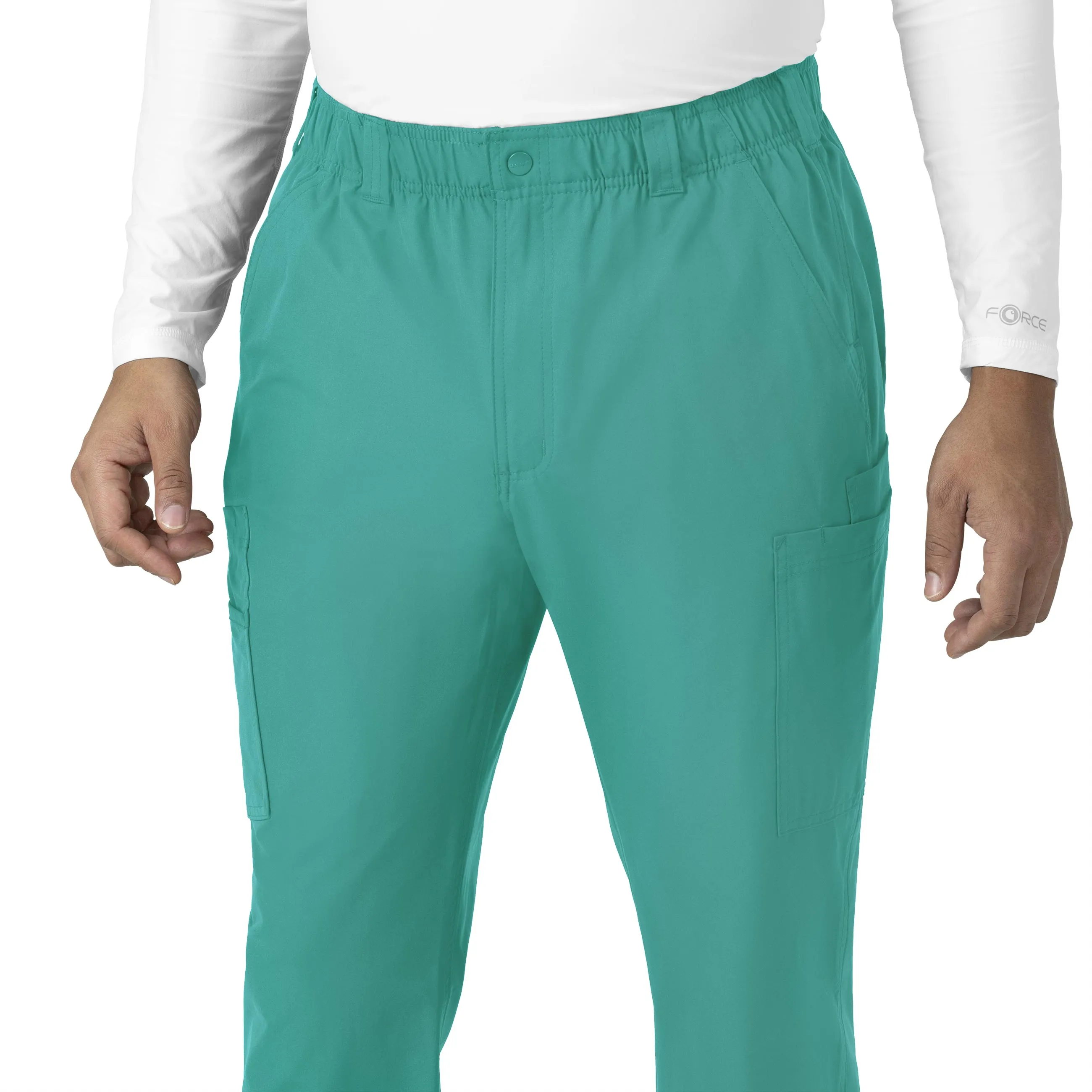 Force Essentials C56113 Men's Straight Leg Cargo Scrub Pants Teal Blue