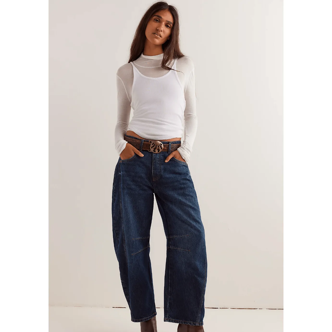 Good Luck Mid-Rise Barrel Jeans