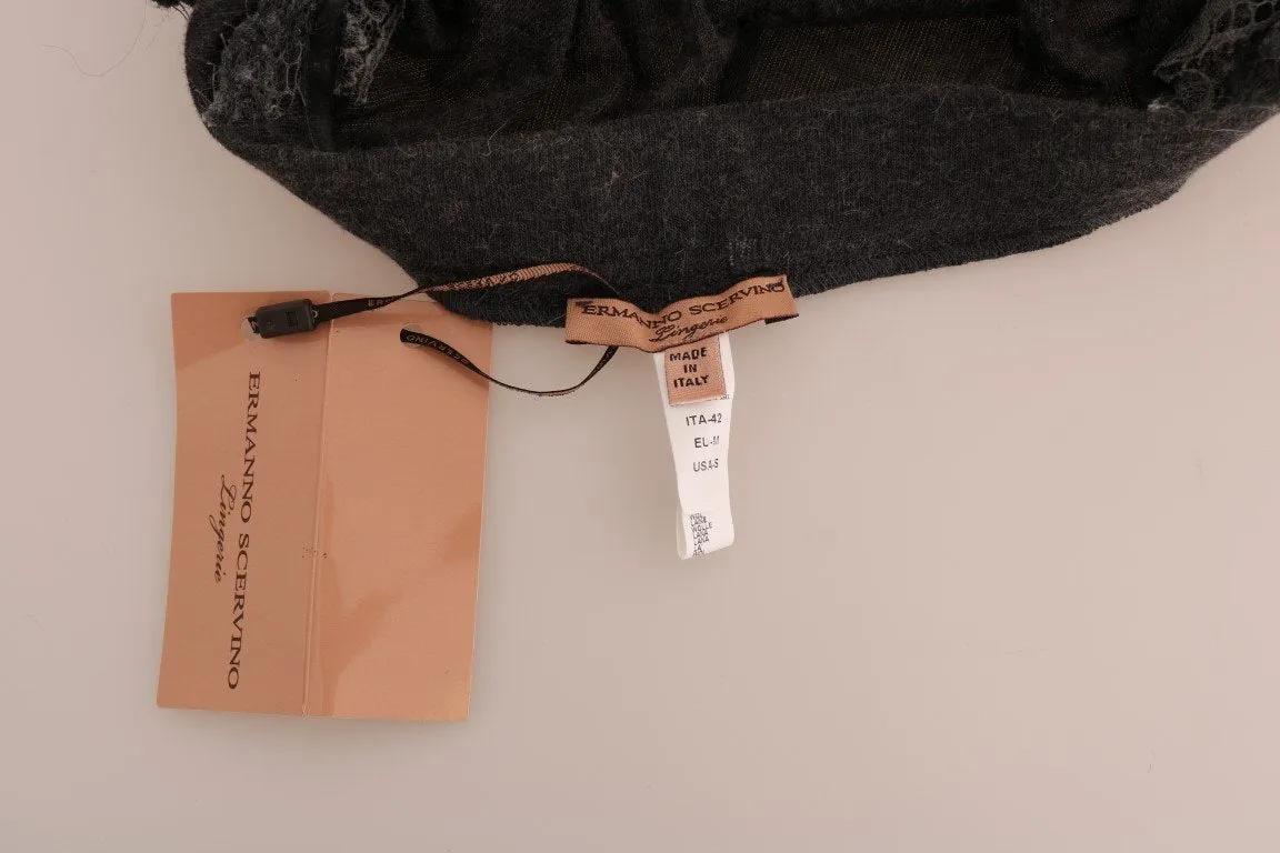 Gray Wool Stretch Pants
