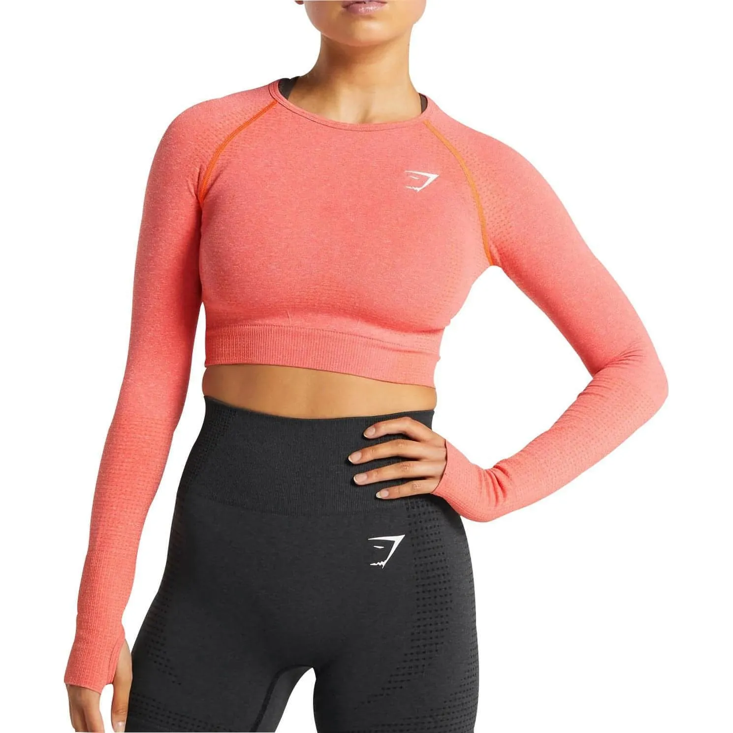 Gymshark Vital Seamless 2.0 Crop Long Sleeve Womens Training Top - Pink