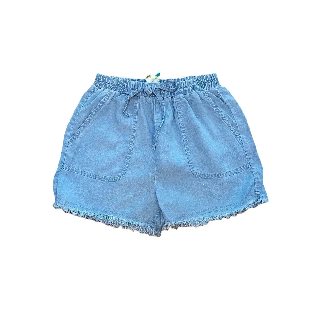 Hayden Girls Distressed Hem Patch Pocket Shorts