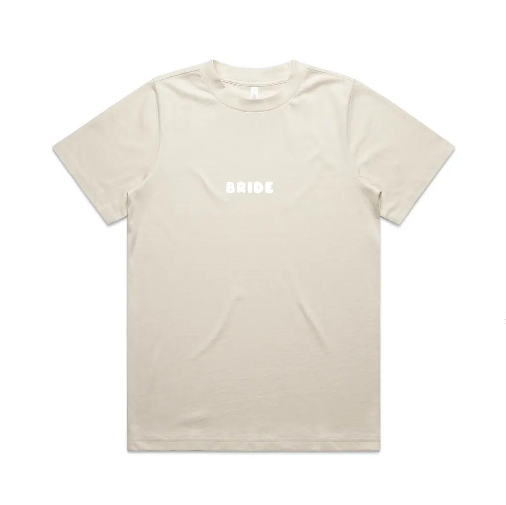 Here Comes The Bride Tee | White on Ecru
