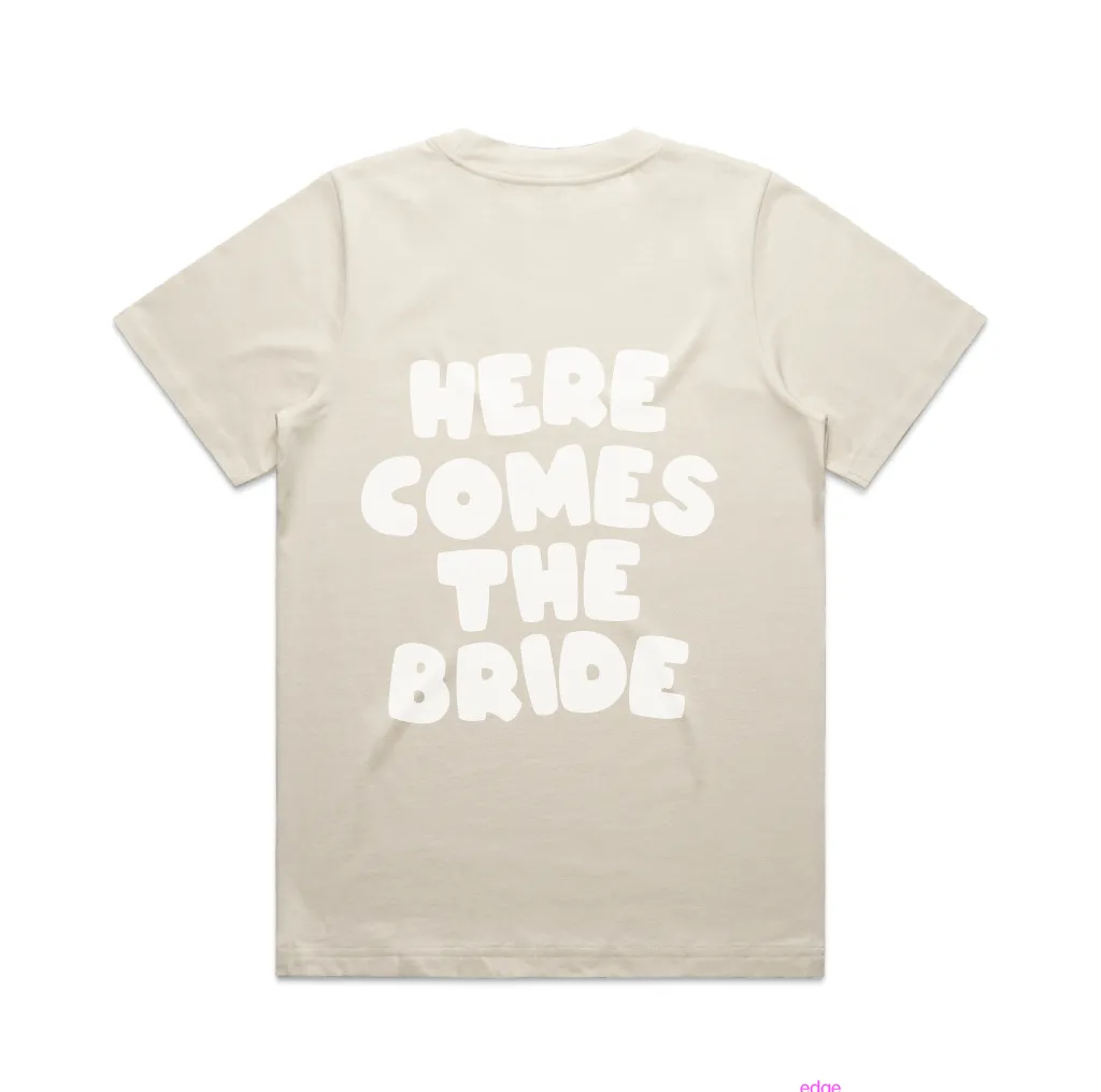 Here Comes The Bride Tee | White on Ecru